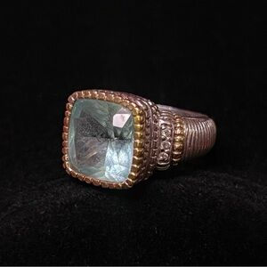 Judith Ripka 18K & 925 Ring w/ Diamond Accents